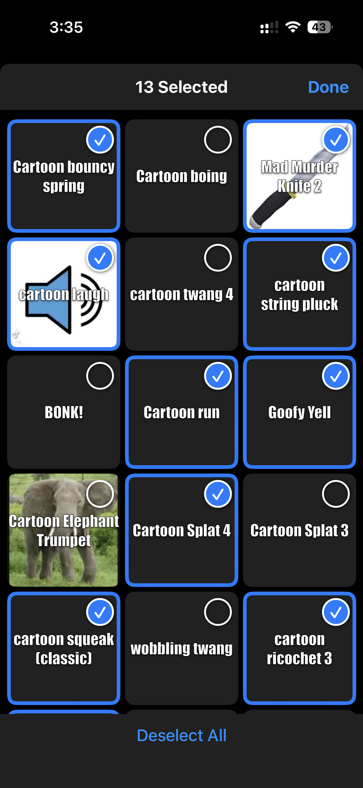 Manage screen